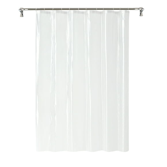 Clorox Clean Shower Lightweight PEVA Liner & Hook Set, Standard 70" x 72" & 12 C Hooks - Clear