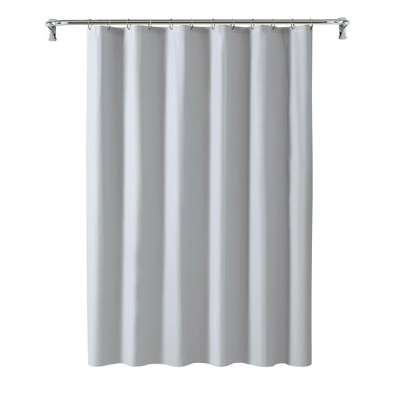 Clorox Clean Shower Lightweight PEVA Liner & Hook Set, Standard 70" x 72" & 12 C Hooks - Grey