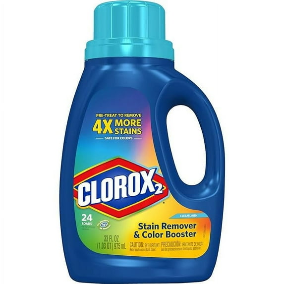 Clorox 2 Laundry Stain Remover and Color Booster, Clean Linen, 33 Ounce Bottle (Packaging May Vary) (New Pack)