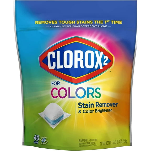 Clorox 2 Laundry Stain Remover and Color Booster Pack, 40 Count