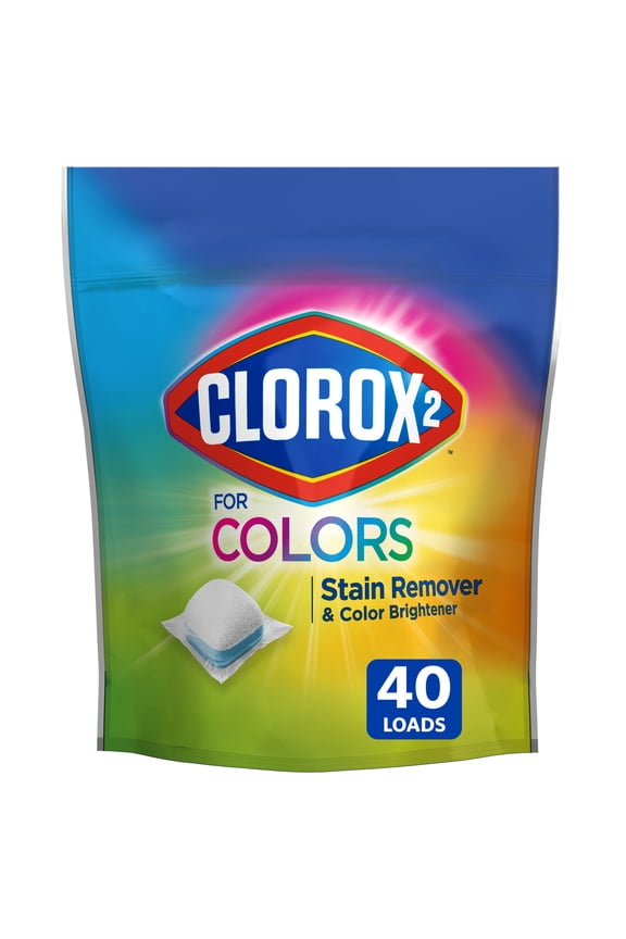 2 for Colors Laundry Stain Remover and Color Booster Pods, Regular, 25.4 oz, 40 Count
