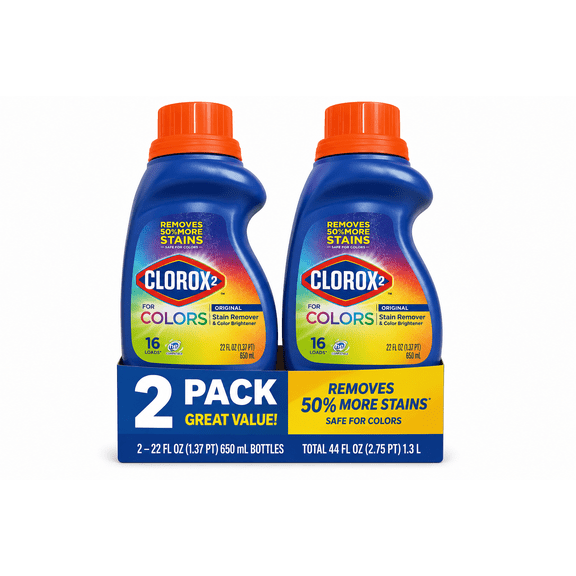 Clorox 2 for Colors Original Stain Remover & Color Brightener 22 fl oz (650 mL), 2 Pack