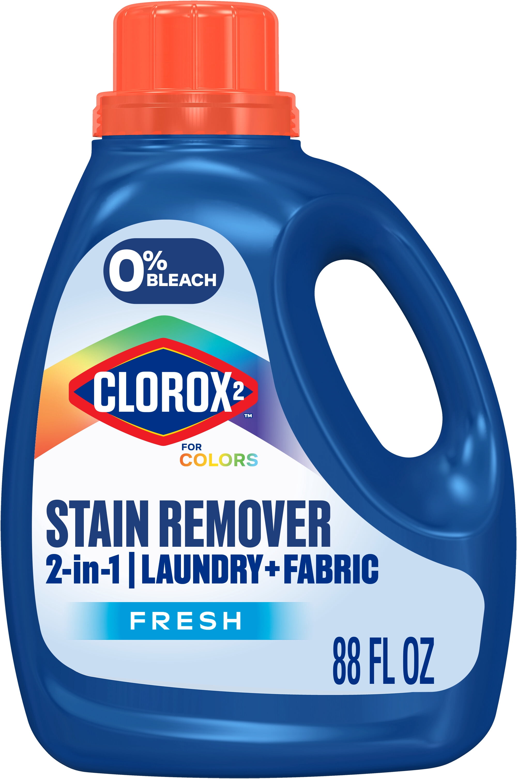 Clorox 2 For Colors Stain Remover, 2 in 1 Laundry + Fabric, Bleach Free, Fresh Scent, 88 Fl Oz.