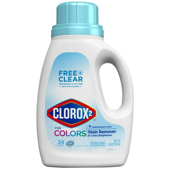 Clorox 2 for Colors Stain Remover and Laundry Additive, Free and Clear, Bleach Free, 33 Fl Oz