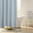 thumbnail image 1 of Clorox 2-in-1 Bathroom Shower Curtain Liner, Durable Fabric, Weighted Magnets for Bath Water Control, Washable Premium Quality, Modern - 72" x 72" Grey Satin Stripe, 1 of 4
