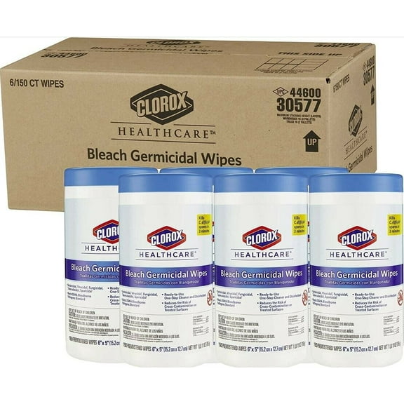 Clorox 30577 Healthcare Bleach Germicidal Wipe (150 Count) (Pack of 6)