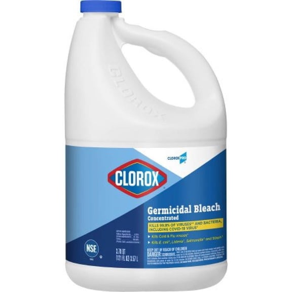 Clorox Germicidal Bleach, 121 Oz. Jug , Liquid Concentrate, Manual Pour, Nonsterile, 2 Count