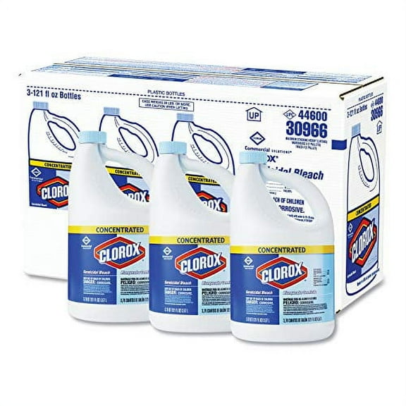 Clorox 30966 Concentrated Regular Bleach, 3 Count 121 Oz.