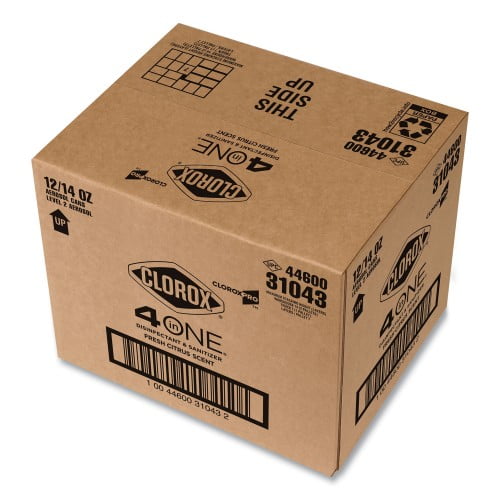 Clorox 4-in-One Disinfectant and Sanitizer, Citrus, 14 oz Aerosol Spray, 12/Carton, Each