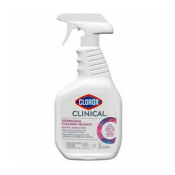 Clorox 60086 Clinical Germicidal Cleaner + Bleach Spray, 32 oz. - Quantity 1