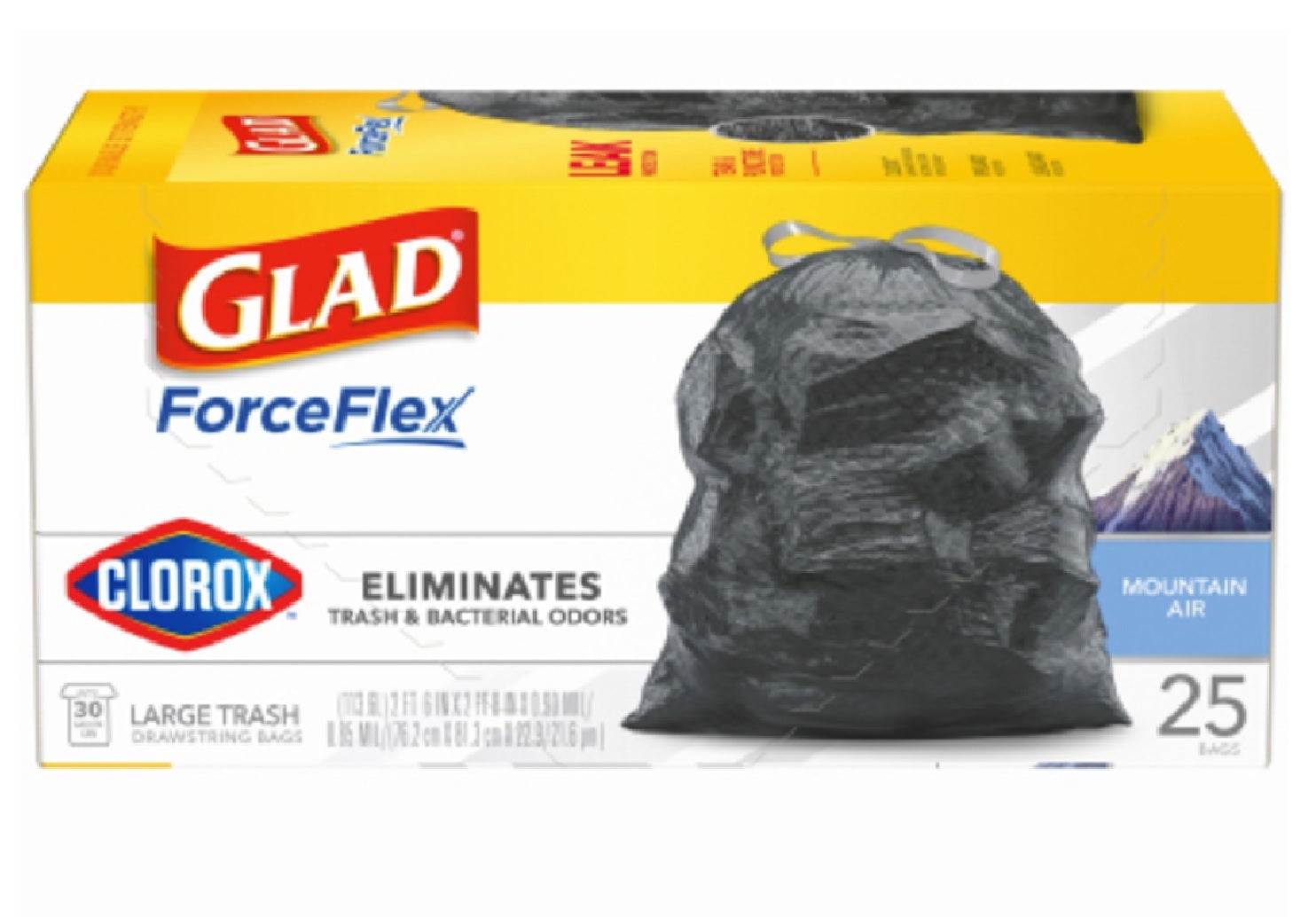 Clorox 79310 Glad ForceFlexPlus Tall Kitchen Trash Bags, 25 Count, Each