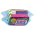 thumbnail image 1 of S.O.S. Heavy Duty Scrubber Sponge, 3/Pk, 2 1/2 x 4 1/2, .9" Thick, Yellow-Green, 24/Ctn, 1 of 6