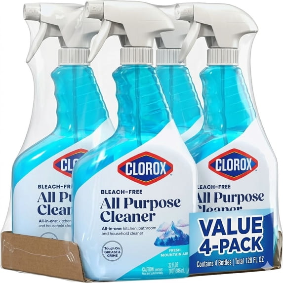 Clorox All Purpose Cleaner, Bleach Free, Fresh Mountain Air, 32 fl oz 4 pack