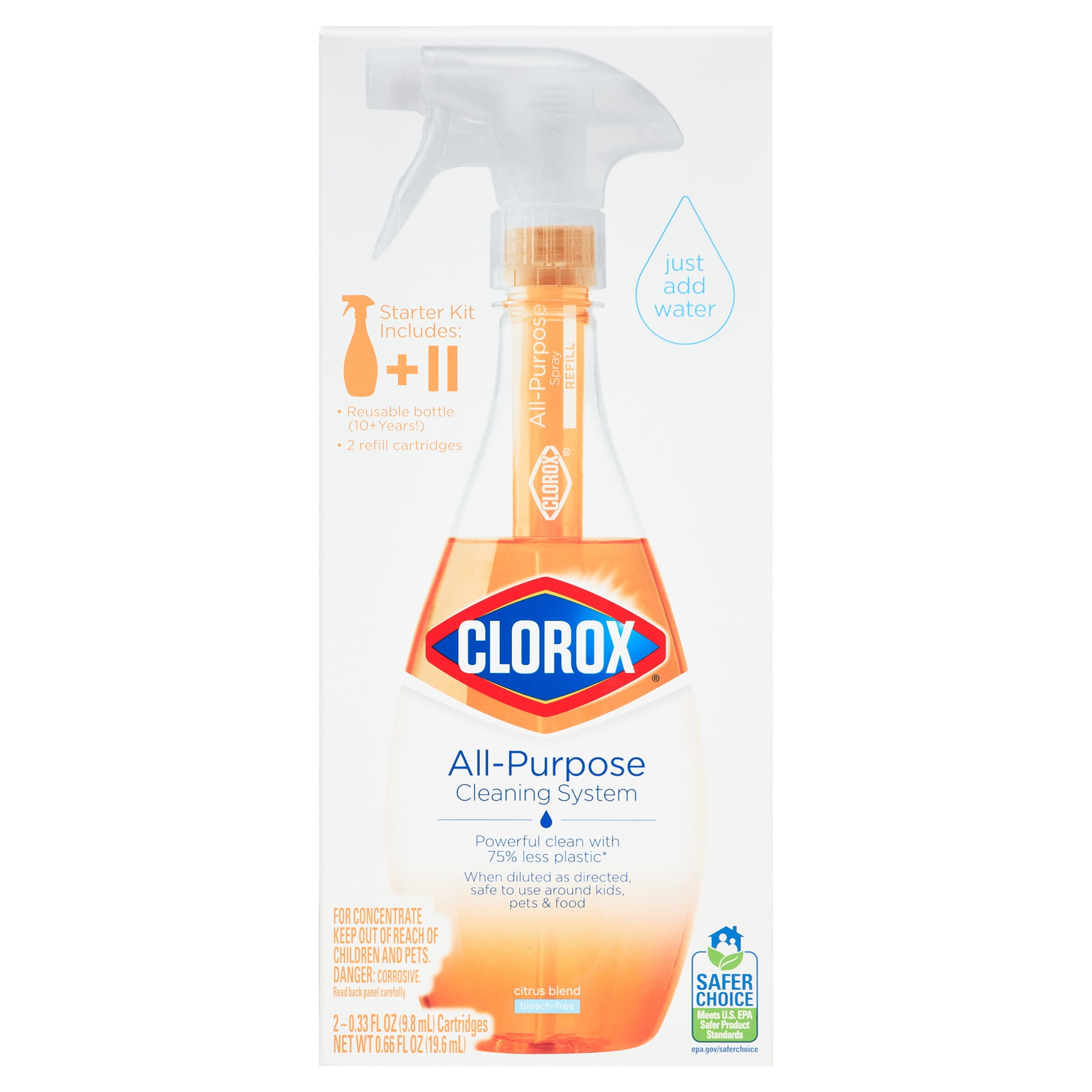 Clorox AllPurpose Cleaning System Spray Bottle and 2 Refill Cartridges
