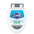 Clorox Antimicrobial Elongated Plastic Toilet Seat with Easyoff Hinges