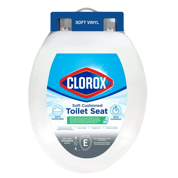 Clorox Antimicrobial Elongated Soft Cushioned Toilet Seat