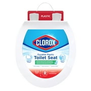 Clorox Antimicrobial Round Plastic Toilet Seat with Easy-off Hinges