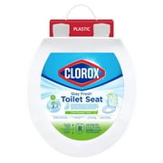 Clorox Antimicrobial Round Stay Fresh Scented Plastic Toilet Seat with Easy-off Hinges