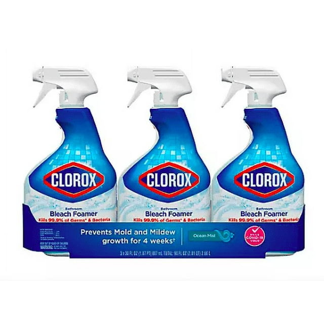 Clorox Foaming Bleach Bathroom Cleaner Spray, 3 pk./30 oz.