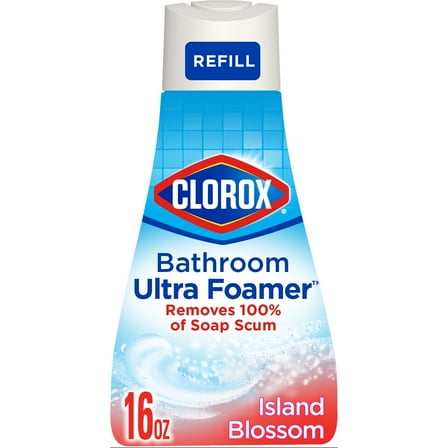 Clorox Bathroom Ultra Foamer Cleaner Refill Spray, Island Blossom, 16 fl oz