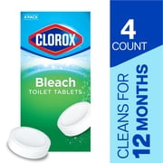 Clorox Bleach Automatic Toilet Bowl Cleaner Tablets, 4 Pack