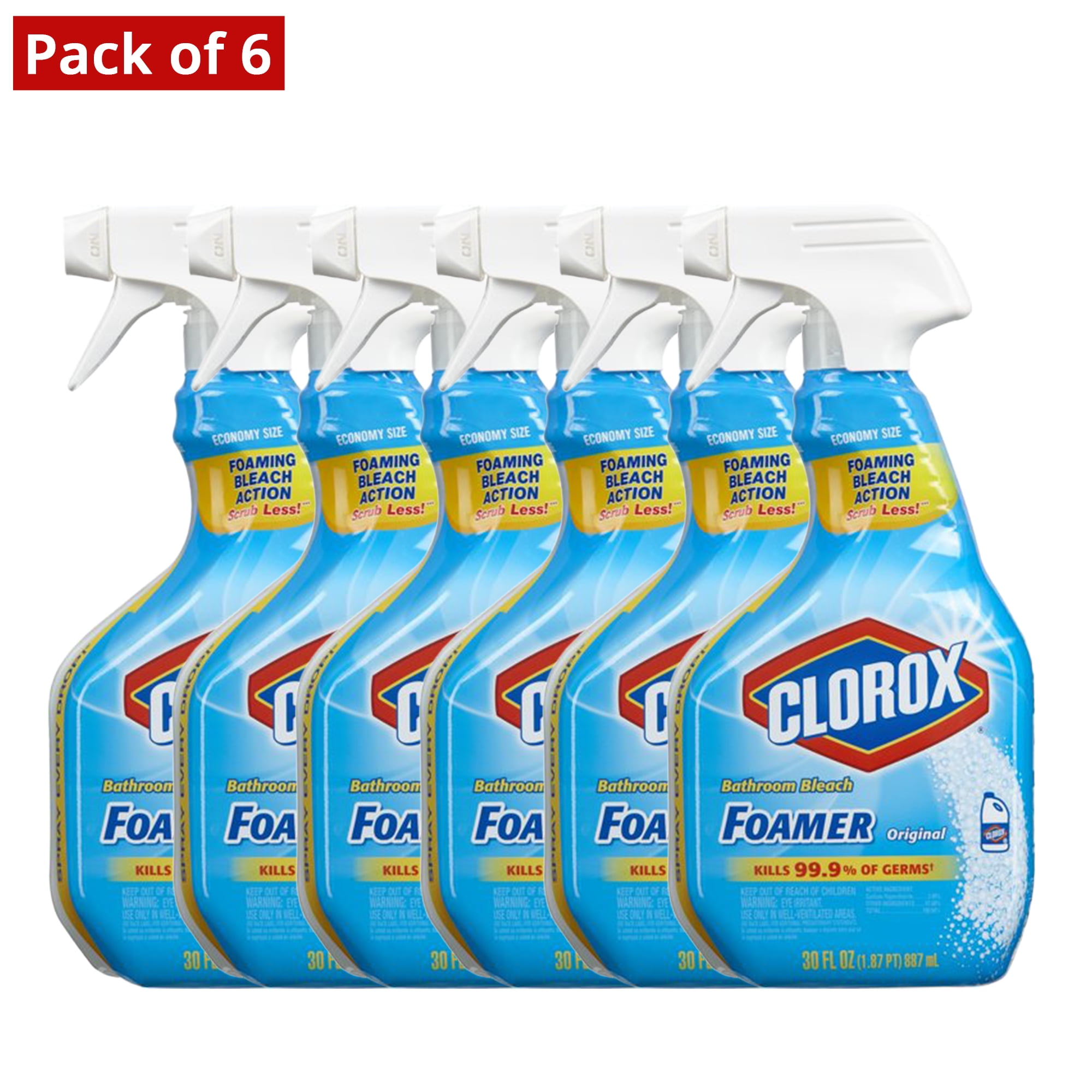 Clorox Bleach Foamer Bathroom Cleaner 30 oz Pack of 6