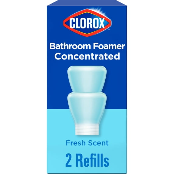 Clorox Bathroom Foamer Refills Bleach-Free Cleaner, Fresh Scent, 1.13 fl oz, 2 Pack