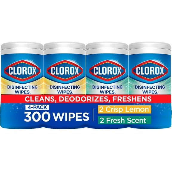 Clorox Bleach-Free Disinfecting and Cleaning Wipes, 75 Count Each, 4 Pack