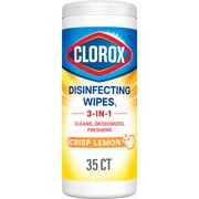 Clorox Disinfecting Cleaning Wipes, Bleach Free, Crisp Lemon, 35 Count