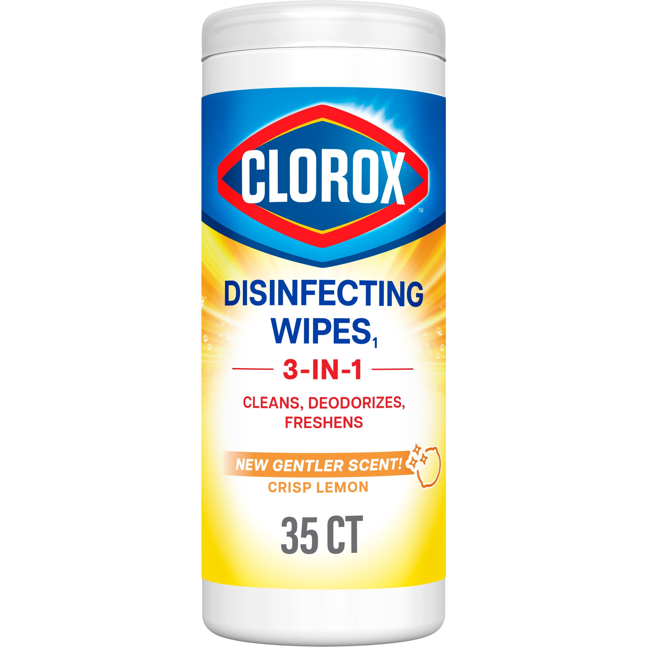 Clorox Disinfecting Wipes Lemon Scent, 35 Count, Kills 99.9% Germs