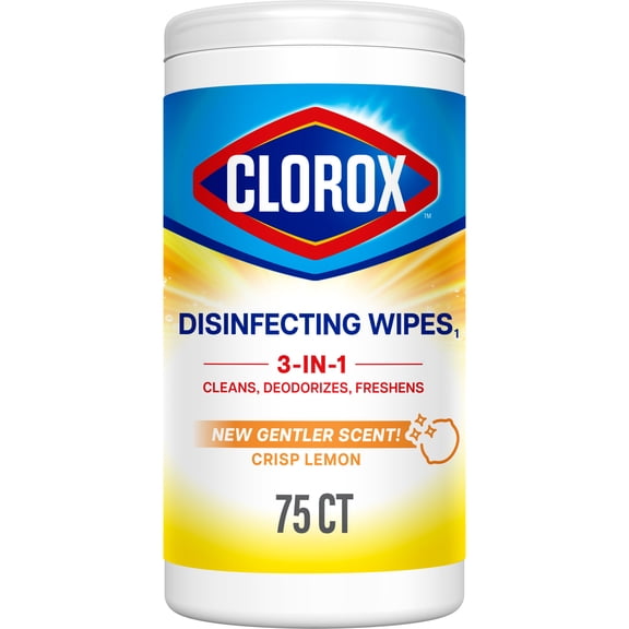 Clorox Bleach-Free Disinfecting and Cleaning Wipes, Crisp Lemon, 75 Count