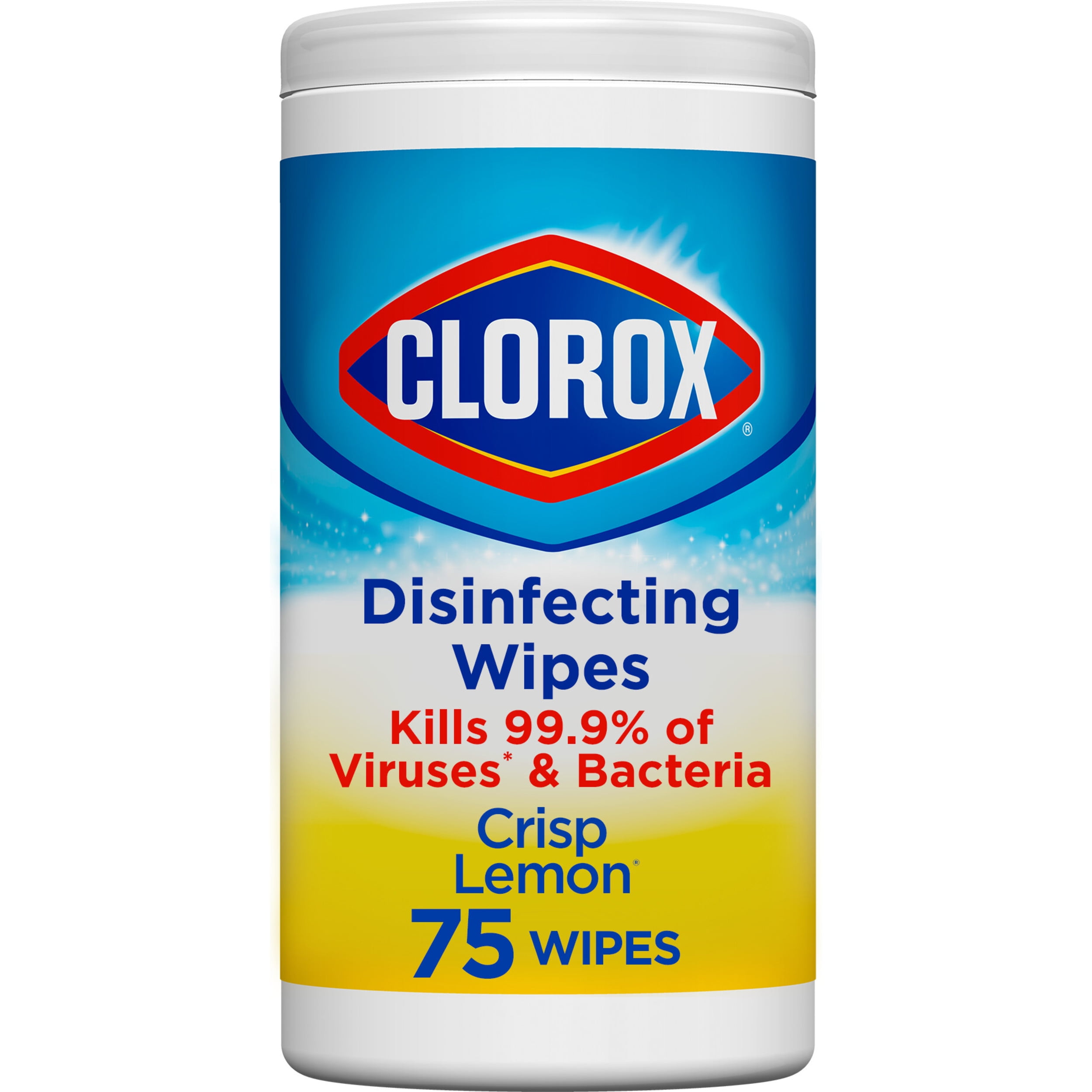 Clorox Bleach-Free Disinfecting and Cleaning Wipes, Crisp Lemon, 75 Count 