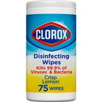 Clorox Disinfecting Wipes, Bleach Free Cleaning Wipes, Crisp Lemon, 75 Count (Package May Vary)