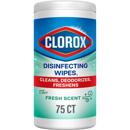 Clorox Bleach-Free Disinfecting and Cleaning Wipes, Fresh Scent, 75 Count