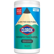 Clorox Disinfecting Cleaning Wipes, Bleach Free, Fresh Scent, 75 Count