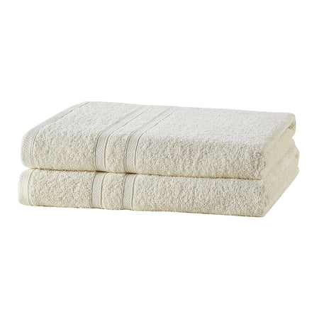 Clorox Bleach Friendly 2 Piece Bath Towel Set for Adults, 30 x 52, Ivory