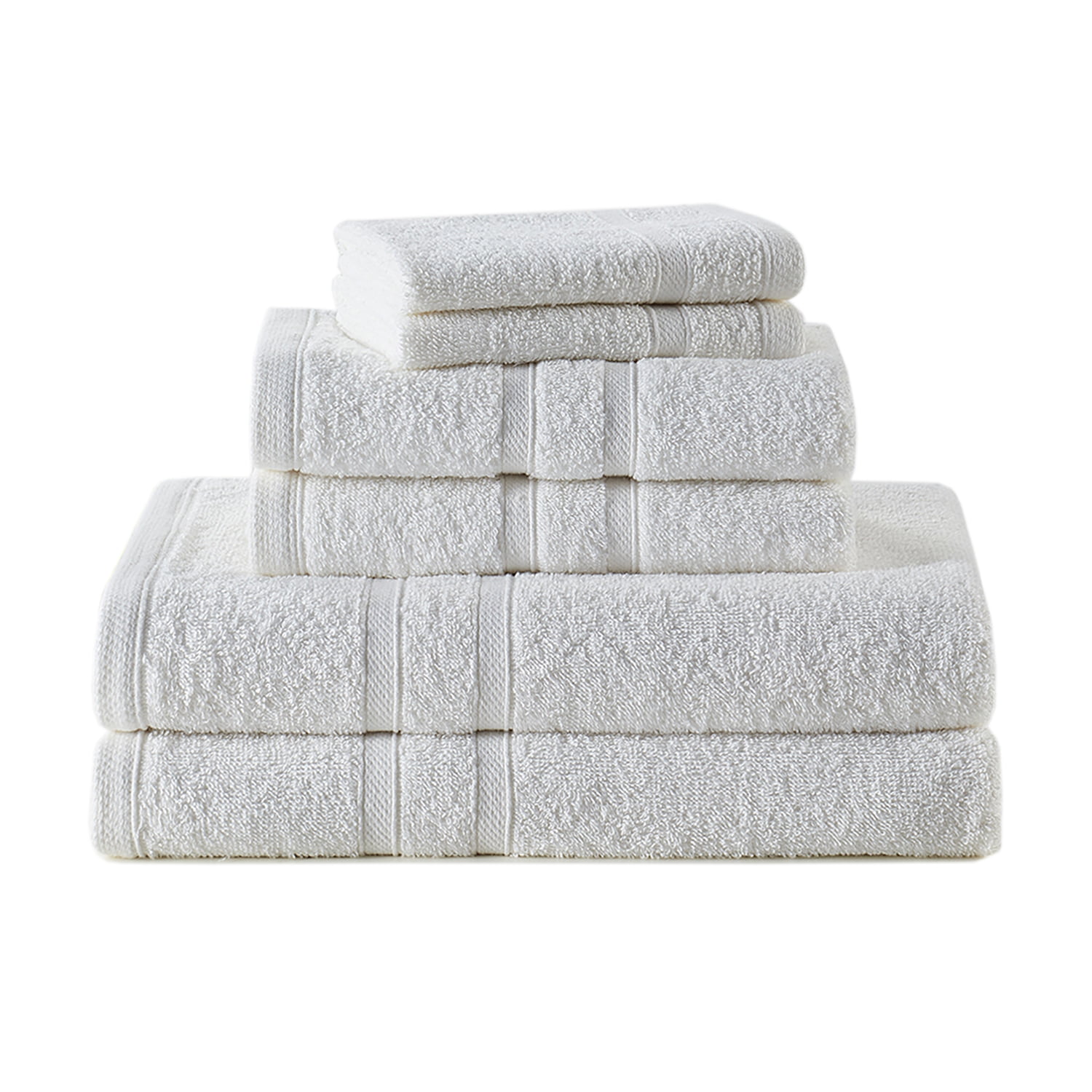 Clorox Bleach Friendly 6 Piece Towel Set, (2 Bath, 2 Hand, 2 Wash