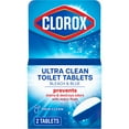 thumbnail image 1 of Clorox Bleach and Blue Toilet Bowl Cleaner Tablets, Rain Clean, 2 Count, 1 of 12