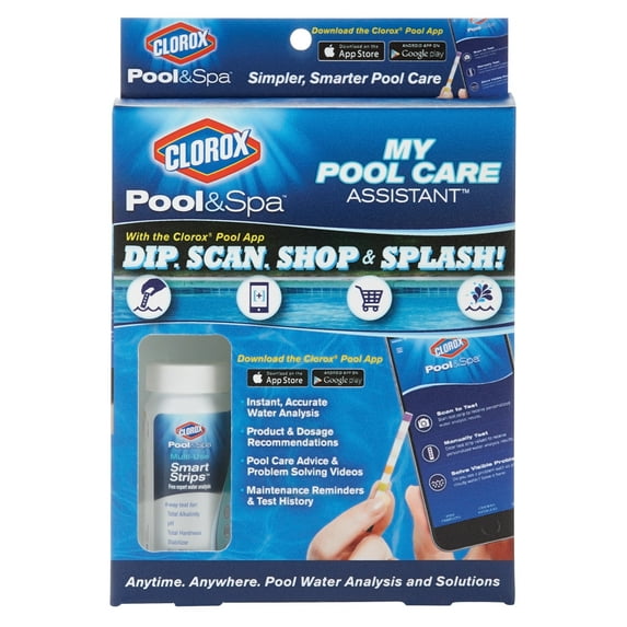 Clorox Brand Pool and Spa My Pool Care Assistant Pool and Pond Multi-Use Smart Strips, 30 count
