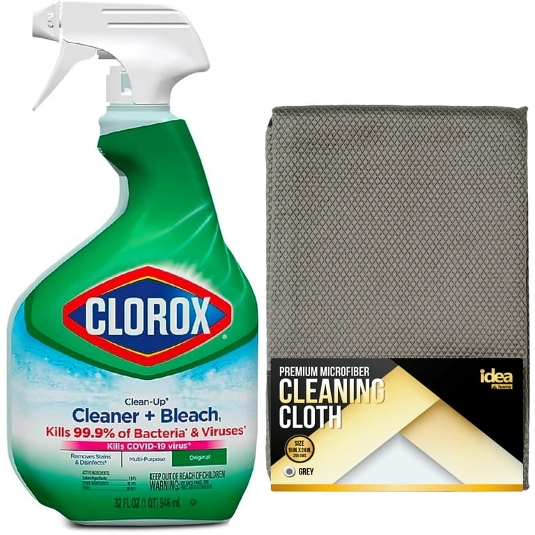 https://i5.walmartimages.com/seo/Clorox-Clean-Up-All-Purpose-Cleaner-Bleach-Kitchen-Bathroom-Shower-Cleaning-Spray-32-oz-Bundle-Idea-Home-Premium-Microfiber-Cloth-Streak-Lint-Free-La_d2c38e30-7381-4f3f-a973-eed313a93480.f7ac313864bb303e80cd0e9c65ce3dc1.jpeg?odnHeight=768&odnWidth=768&odnBg=FFFFFF
