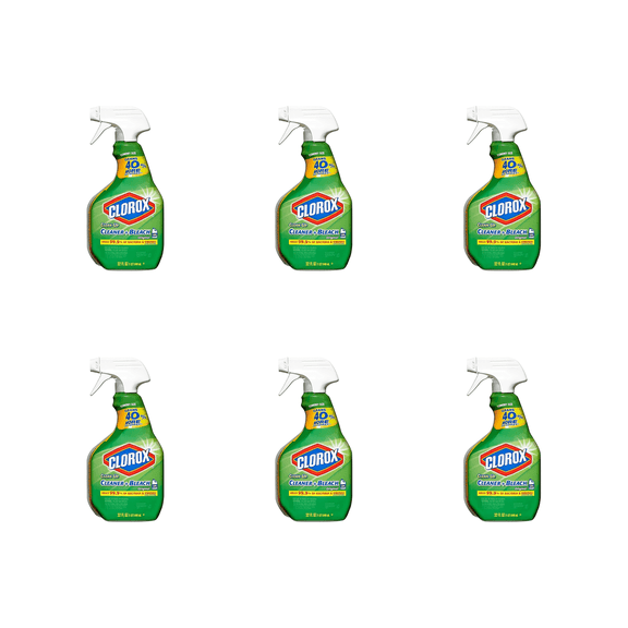 Clorox Clean-Up Cleaner + Bleach Spray( 6 X 32 fl oz), 6-Pack Bottles Kills 99.9% Germs