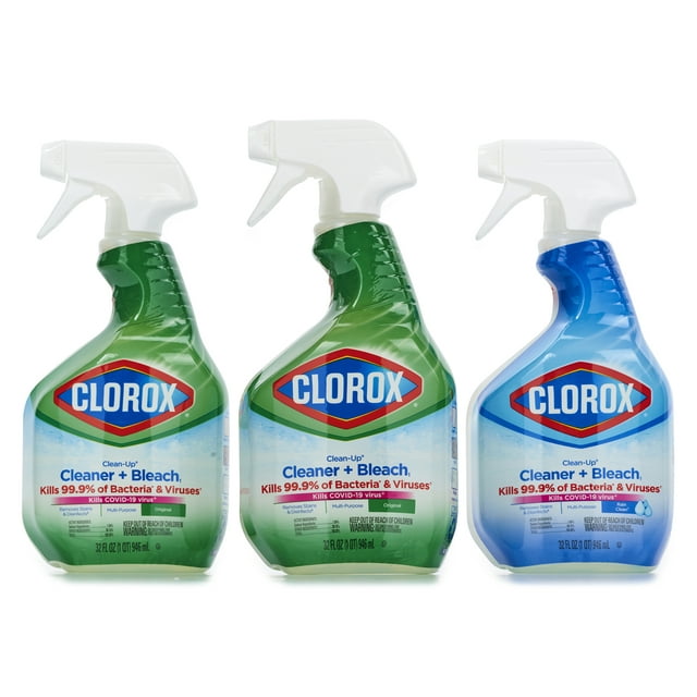 Clorox CleanUp AllPurpose Cleaner + Bleach, Disinfectant Spray, Rain