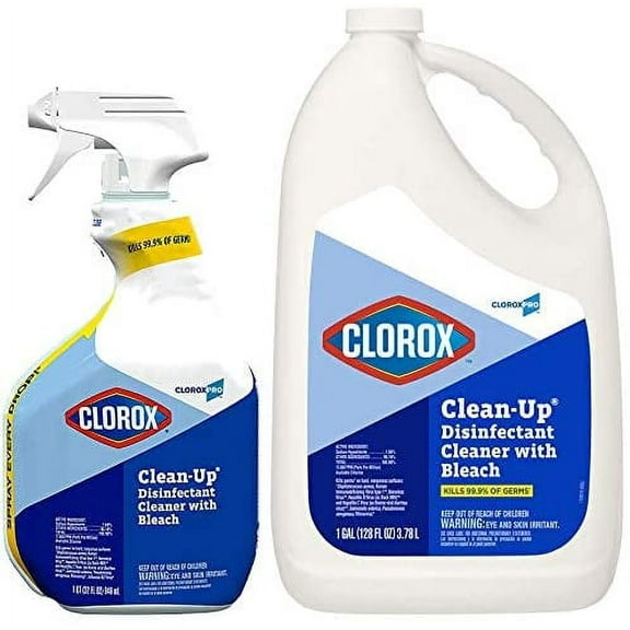 Clorox Clean Up Dsinfectant Cleaner with Bleach, Kills 99.9% of Germs, 128 Ounce Refill plus 32 Ounce Spray