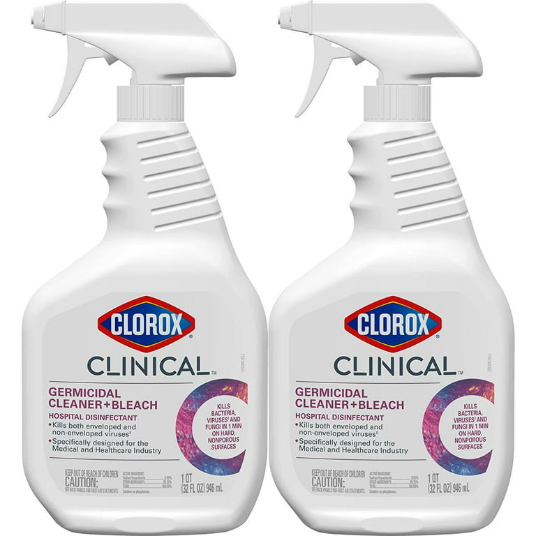 https://i5.walmartimages.com/seo/Clorox-Clinical-Germicidal-Cleaner-Bleach-Hospital-Disinfectant-Health-Care-Cleaning-Products-Industrial-Cleaning-Spray-Bleach-32-Fl-Ounces-Pack-2_abd79bfd-bb11-435a-9f05-fed1dc5fb189.d2a3a58168e218419c57a3fac559a99e.jpeg?odnHeight=768&odnWidth=768&odnBg=FFFFFF
