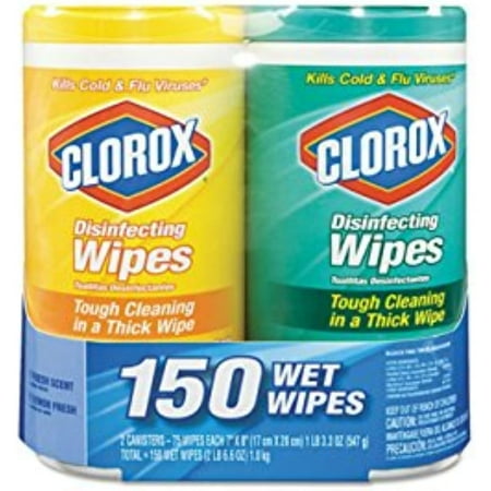 Clorox Company 01599 Disinfectant Wipes-2-Pack, 1 Citrus Blend And 1 Fresh Scent(75Ct Each)