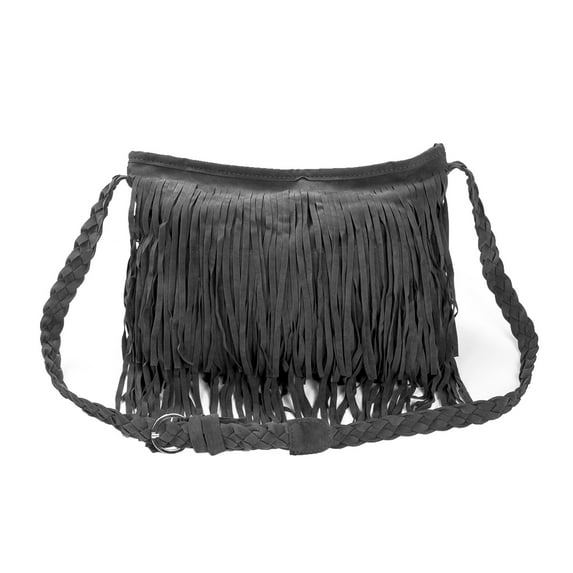 Dewadbow Women Tassel Bags Scrub Faux Fur Shoulder Bag Handbag Messenger