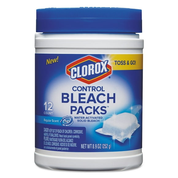 Clorox 31371 Zero Splash Bleach Packs - Regular (6 Canisters/Carton)