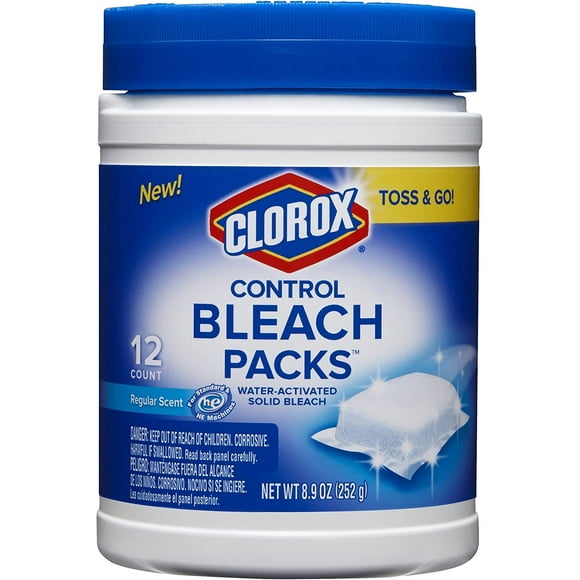 Clorox Control Regular Bleach Packs, 12 Count (Pack of 6)