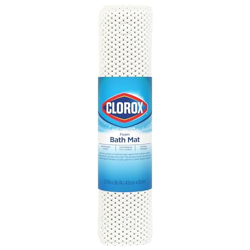 Clorox Cushioned Foam Bathtub Mat Non Slip Bath Mat with Suction Comfort & Safety Mold