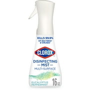 Clorox Disinfectant Mist, Multi-Surface Spray, Eucalyptus Peppermint, 16 fl oz
